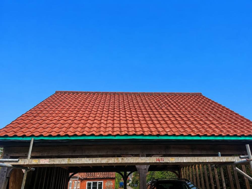 Completed garage roof